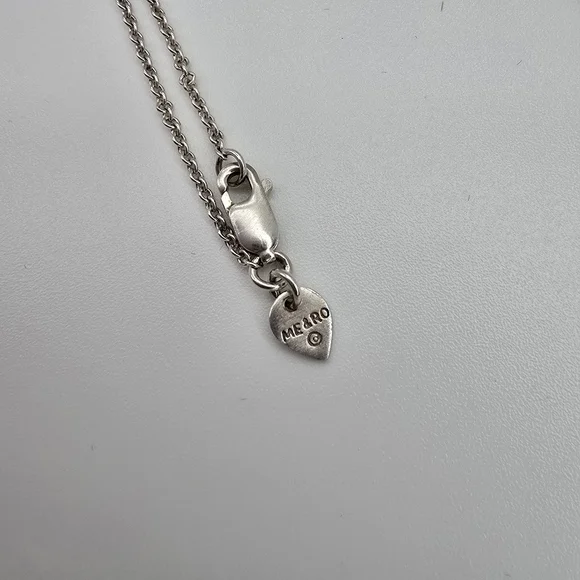 Me & Ro 925 Sterling Silver Oval Pendant Necklace with Floral Motif - Picture 7 of 8